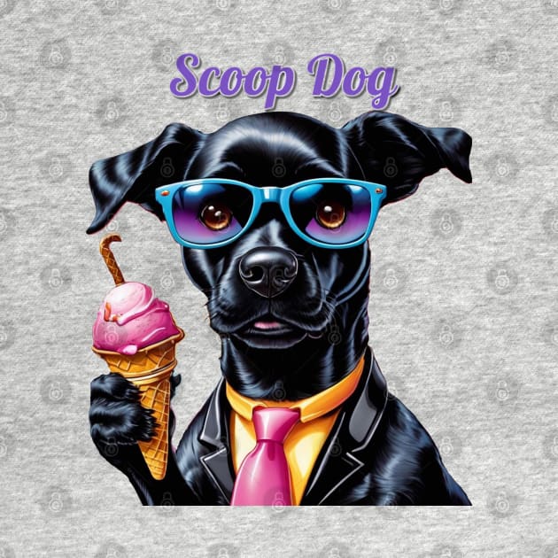 Black Lab Scoop Dog by ToochArt